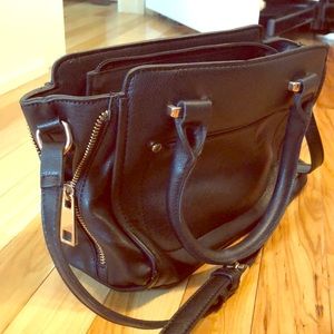 free people black satchel sized purse